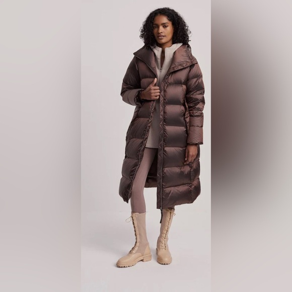 Varley Payton Puffer Coat Sz M Brushed brown Metallic - Picture 1 of 8